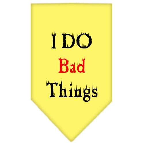 I Do Bad Things Screen Print Bandana Yellow Large